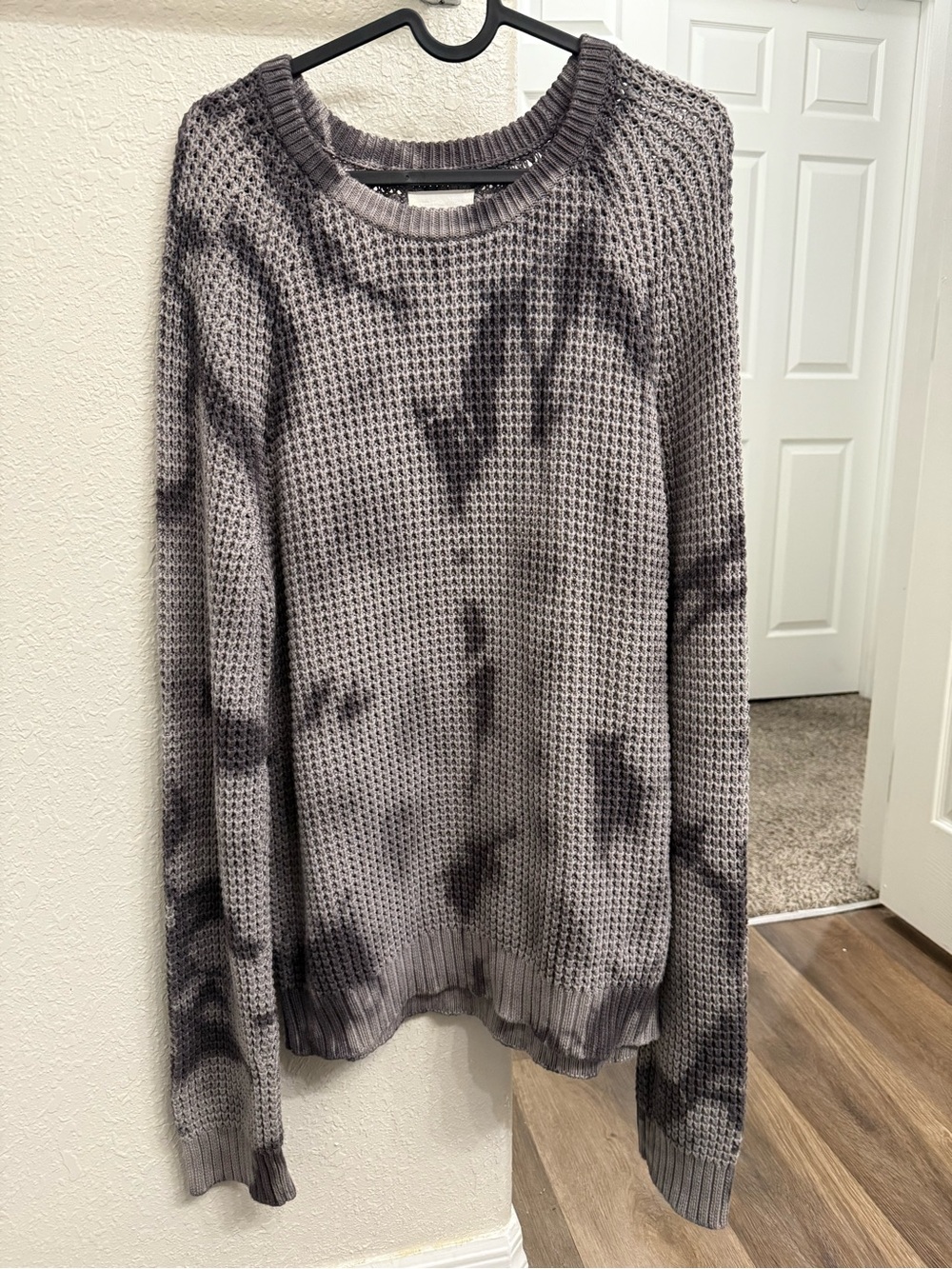 Men's Mills Supply Gray Tie-Dye Waffle Knit Sweater